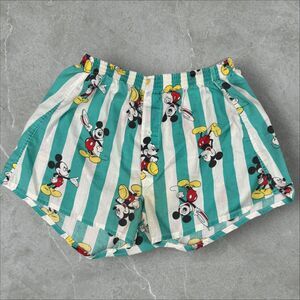 Vintage Walt Disney Mickey Mouse Striped It's A Boxer Shorts Made In USA - Large